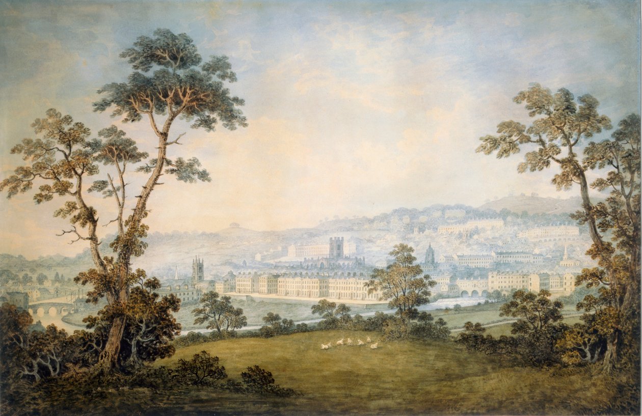 Widok Łaźni, ok. 1800 (wc na papierze) autorstwa English School