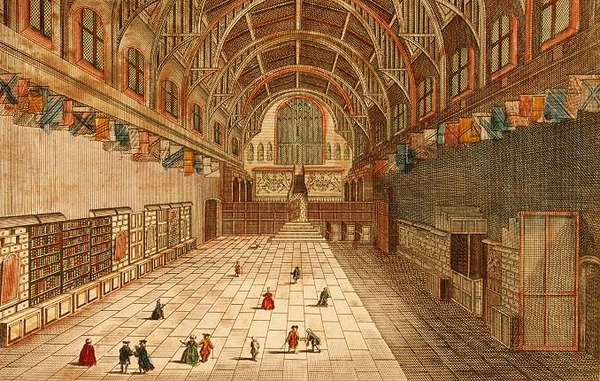 Widok na wnętrze Westminster Hall (rycina) autorstwa English School