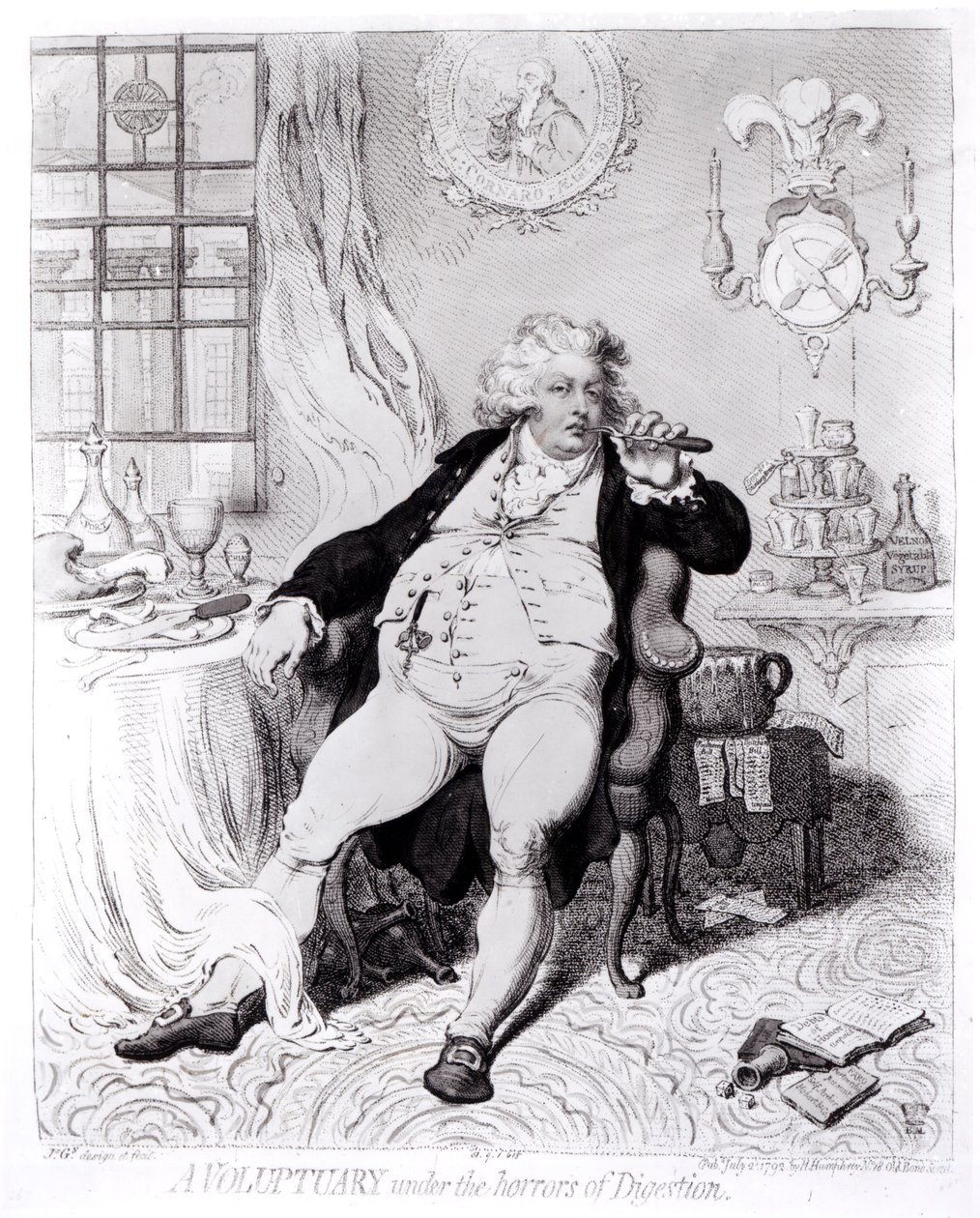 Voluptuary under the Horrors of Digestion, opublikowane w 1792 r. autorstwa English School