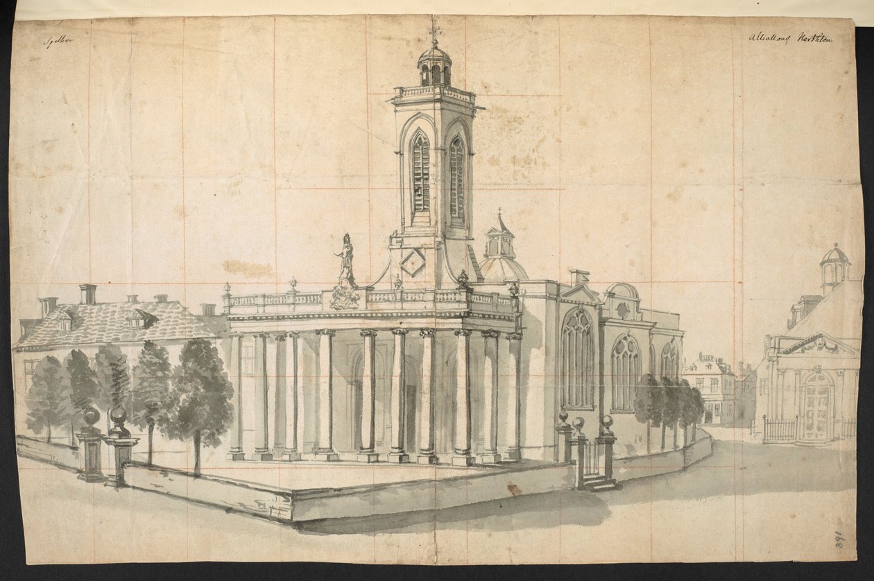 Budynek w Northampton, z „Historii Northamptonshire” Johna Bridgesa autorstwa English School
