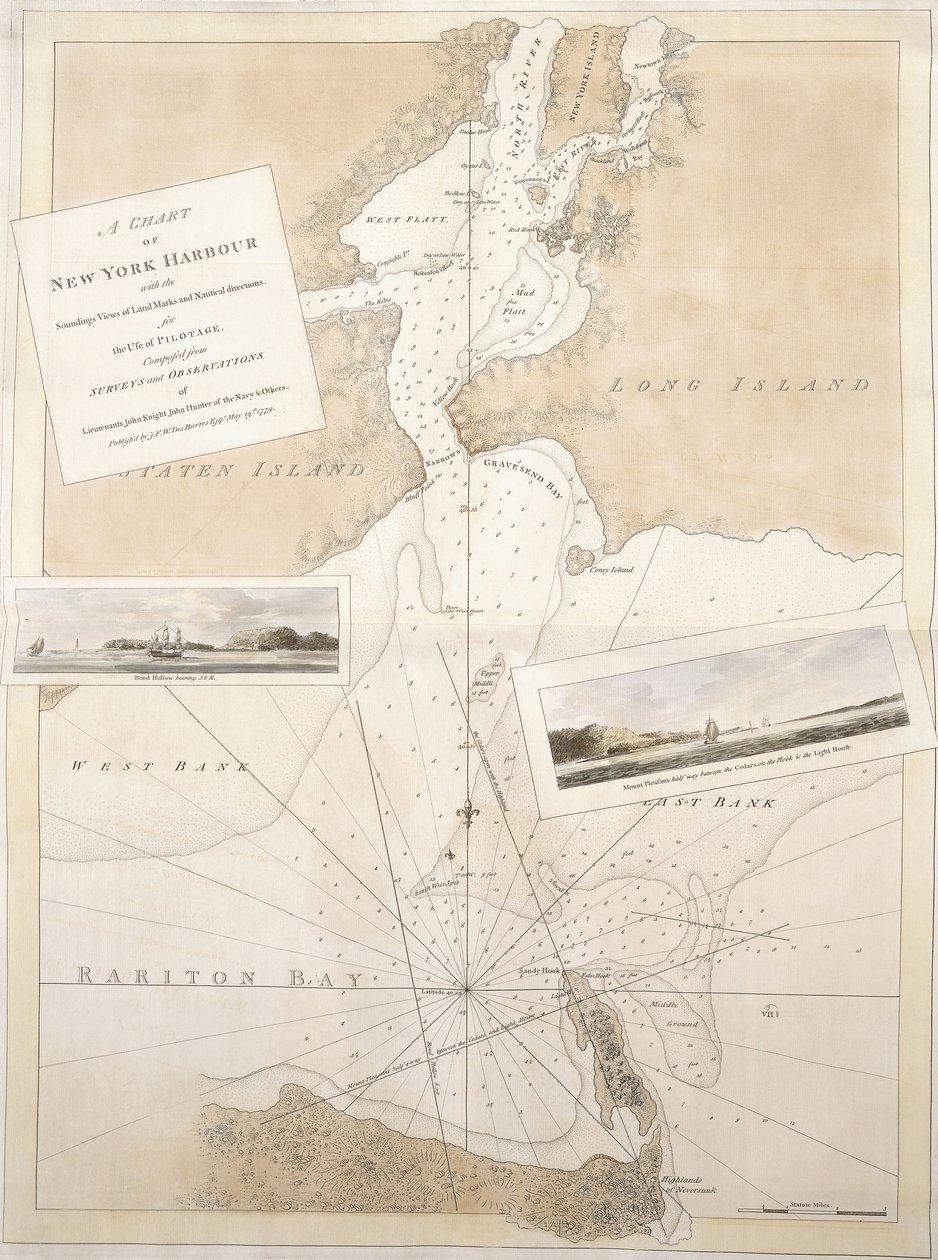 Mapa portu w Nowym Jorku, 1774-1779 autorstwa English School