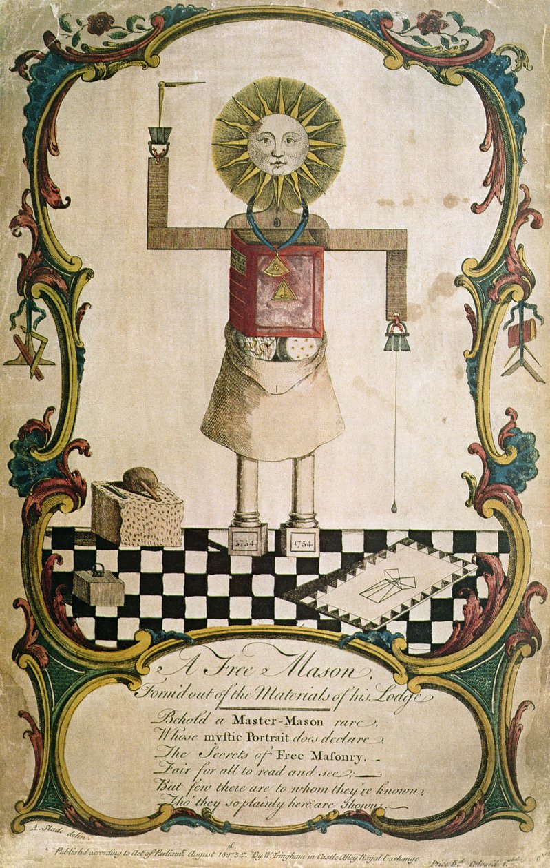 Mason przekuł narzędzia swojej loży, 1754 autorstwa English School