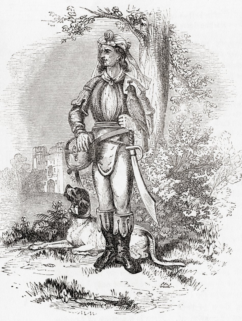 Wielki sokolnik ze Starej Anglii: A Pictorial Museum, pub. 1847 autorstwa English School