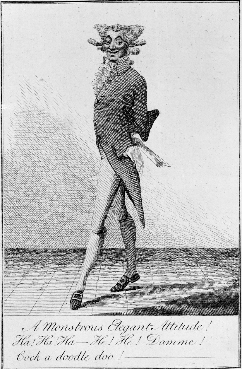 Potworna elegancka postawa! 1790 (akwaforta) autorstwa English School