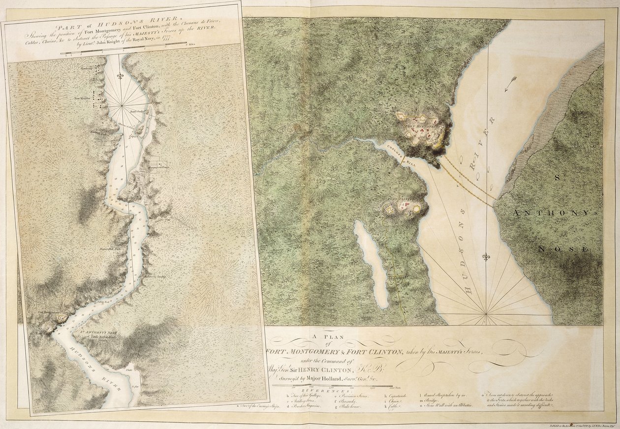 Plan Fort Montgomery i Fort Clinton, 1774-1779 autorstwa English School