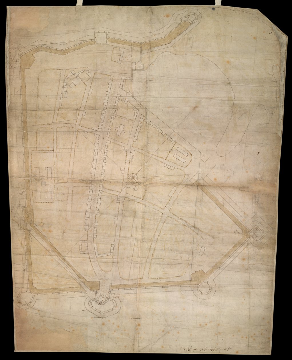 Plan fortyfikacji miasta Portsmouth, ok. 1545-1546 r. autorstwa English School