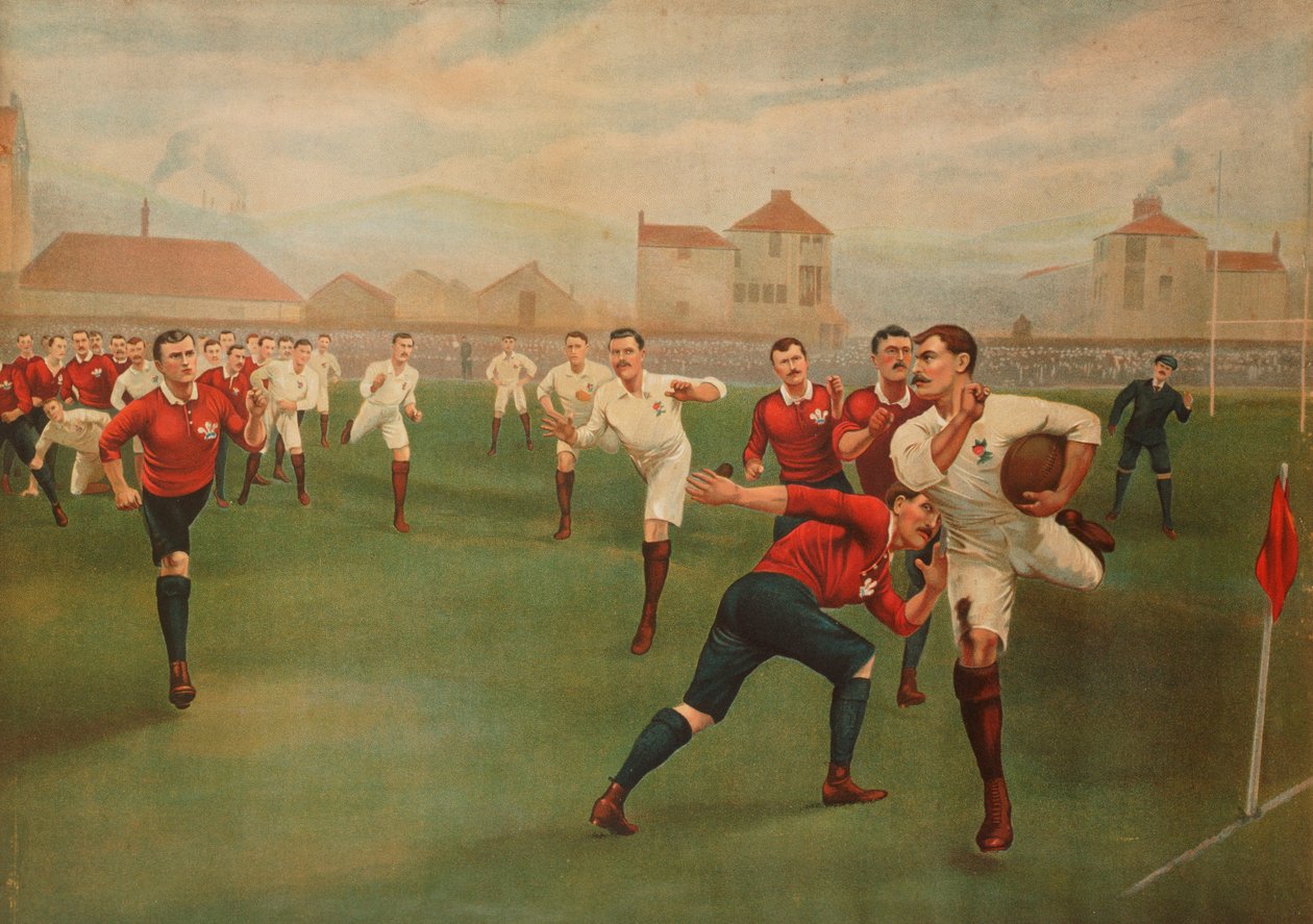 Rzadki odcisk Anglii przeciwko Walii. 5 stycznia 1895, w Swansea autorstwa English School