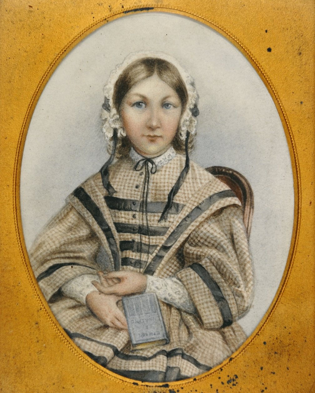 Młoda Florence Nightingale w owalnej oprawie (miniatura) autorstwa English School