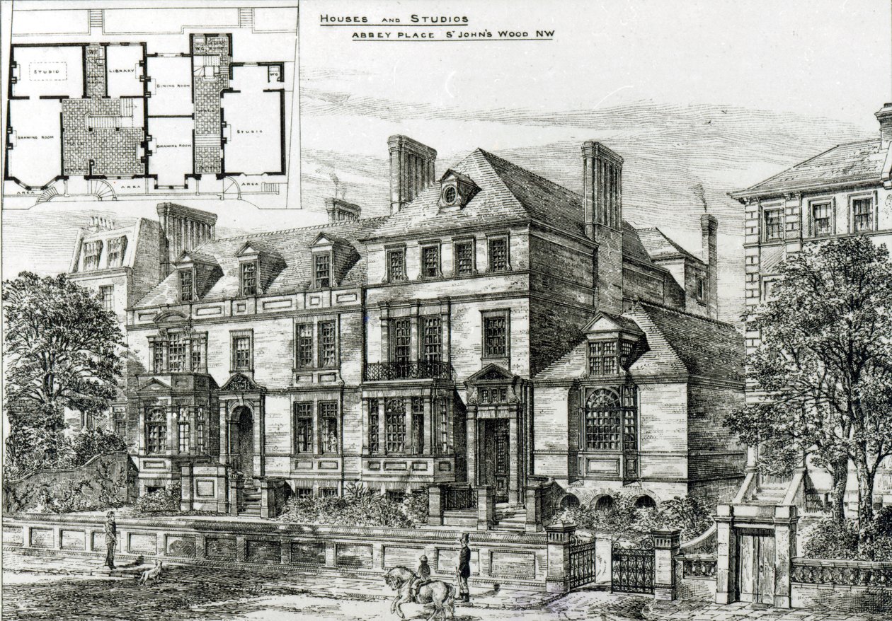 Abbey Place, St.Johns Wood, z The Building News, 18 stycznia 1878 r. autorstwa English School