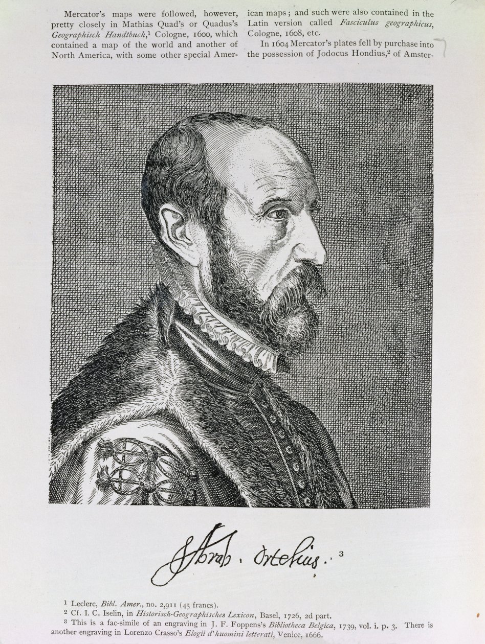 Abraham Ortelius (1527-98) ilustracja z tomu IV „Narrative and Critical History of America”, 1886 autorstwa English School