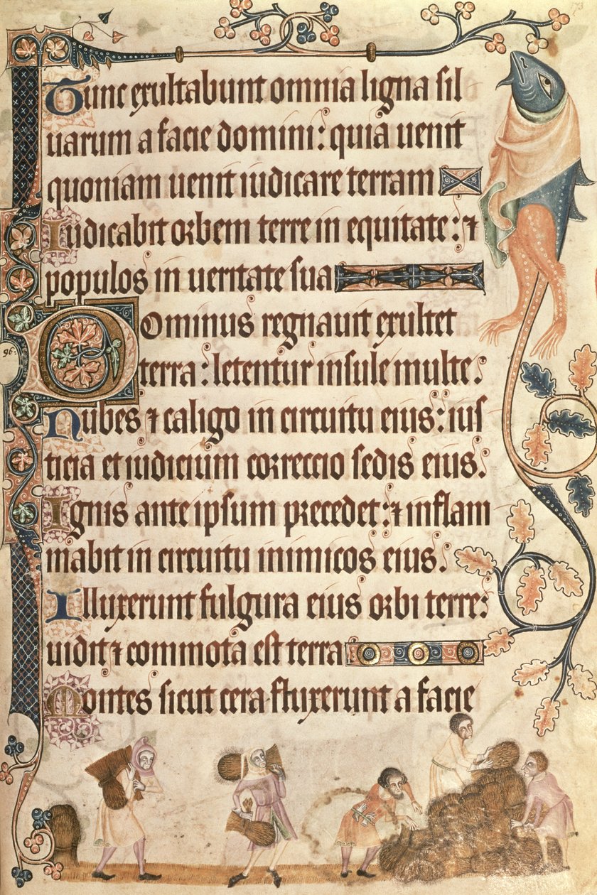 Dodaj 42130 f.173 Układanie snopów kukurydzy z psałterza Luttrell, rozpoczęte przed 1340 dla Sir Geoffreya Luttrella (1276-1345) (welum) autorstwa English School