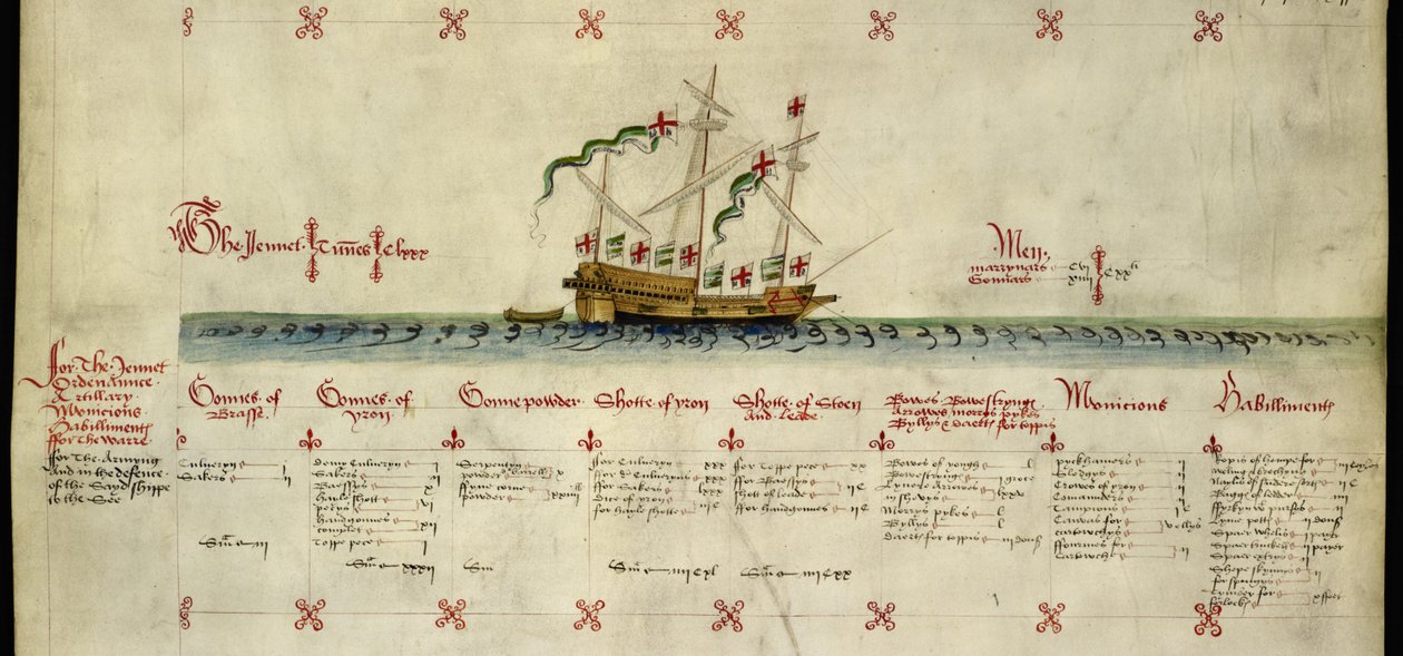 Dodaj MS 22047, galless Jennet, z „The Anthony Roll” autorstwa English School
