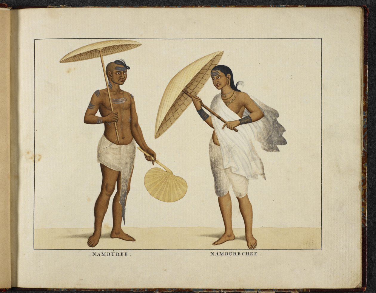 Add Or 1335 Dwóch braminów Kerala, ok. 1828 (ręcznie kolorowana lito) autorstwa English School