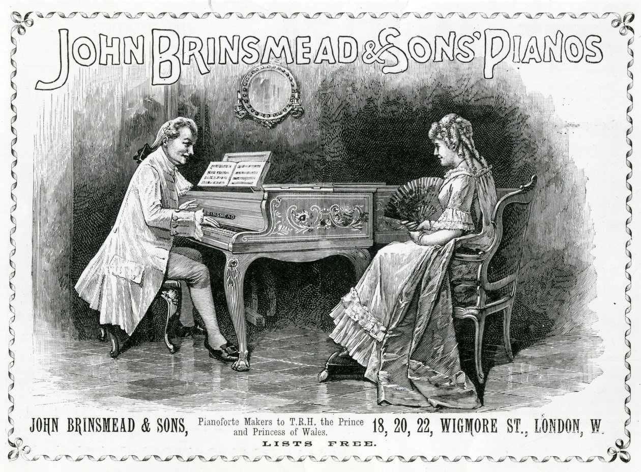 Reklama, John Brinsmead and Sons Pianos , Ilustracja do grafiki, 4 lipca 1891 (grafika) autorstwa English School