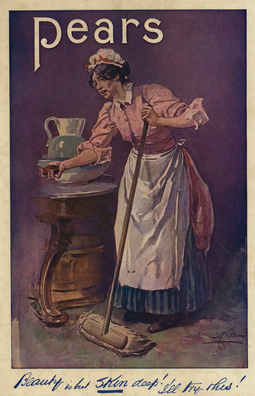 Reklama, Mydło gruszkowe (kolorowa litografia) autorstwa English School