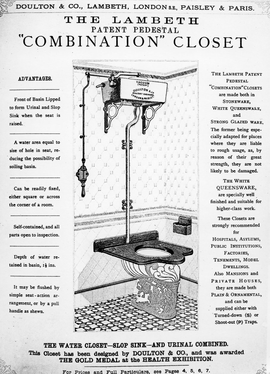 Reklama Lambeth Patent Kombinowana Szafa Kombinowana, c.1890 autorstwa English School