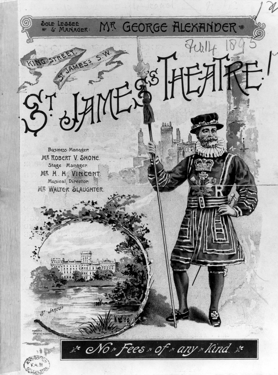 Reklama teatru St. James w Londynie, 1893 autorstwa English School