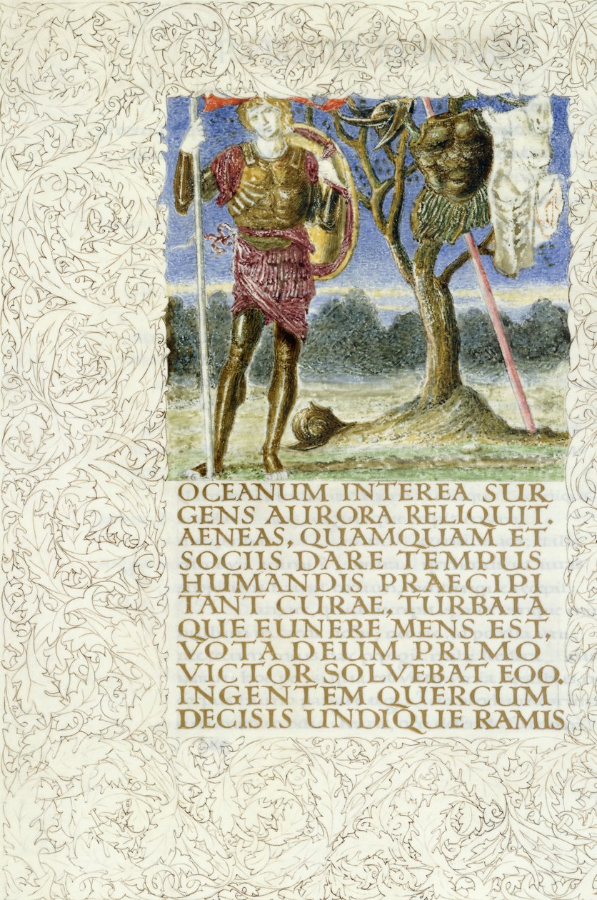Eneasz stoi obok łupów króla Mezencjusza, 1874-c.1919 autorstwa English School