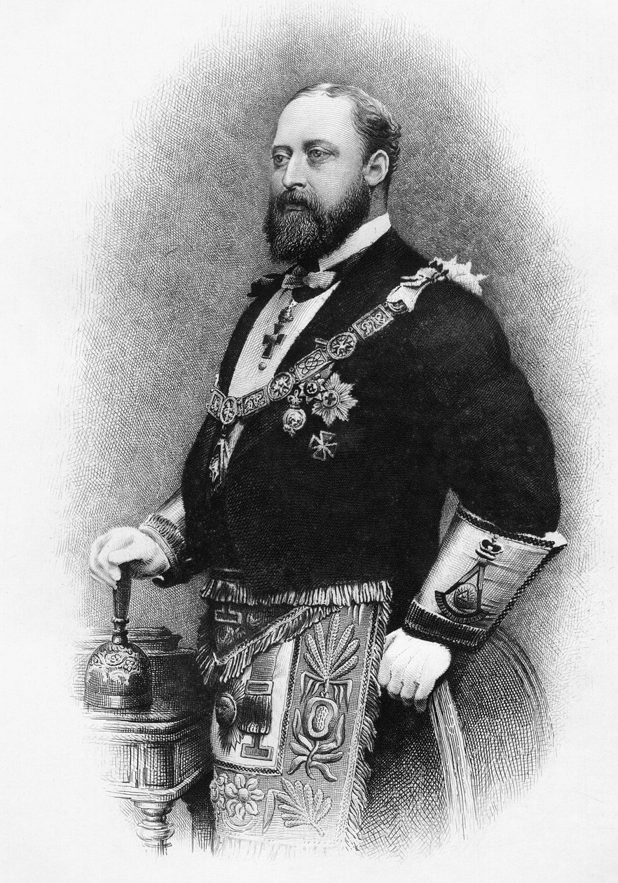 Albert Edward, książę Walii, z „Historii masonerii, tom I”, wydanej przez Thomasa C. Jacka, Londyn, 1883 autorstwa English School
