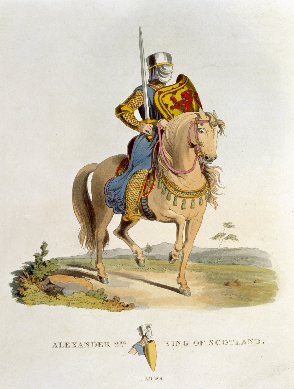 Aleksander II, król Szkocji (1198-1249) 1214, ze starożytnej zbroi Samuela Rusha Meyricka, 1824 autorstwa English School