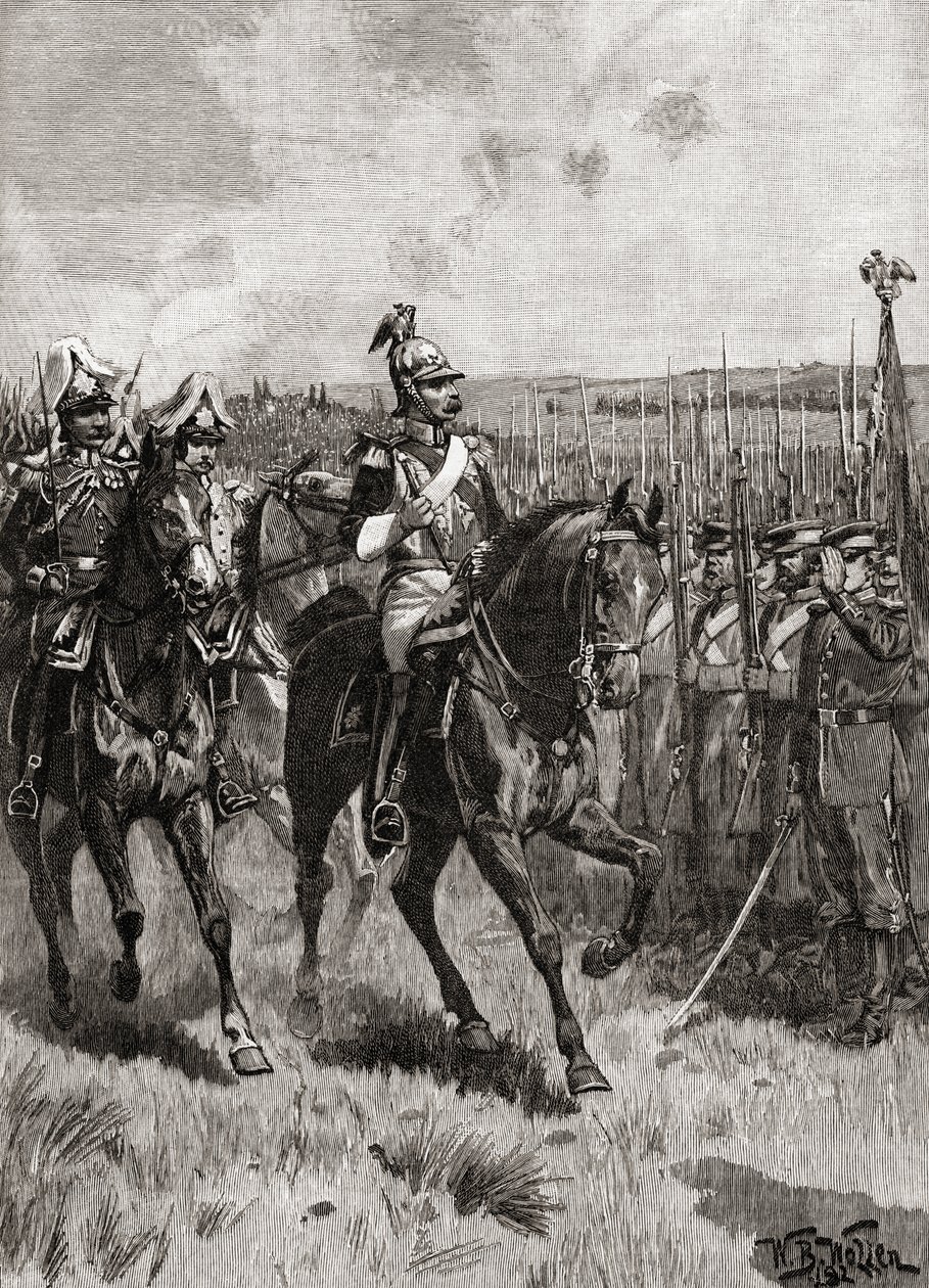 Aleksander II z Rosji przegląda swoją armię w Sewastopolu podczas wojny krymskiej autorstwa English School