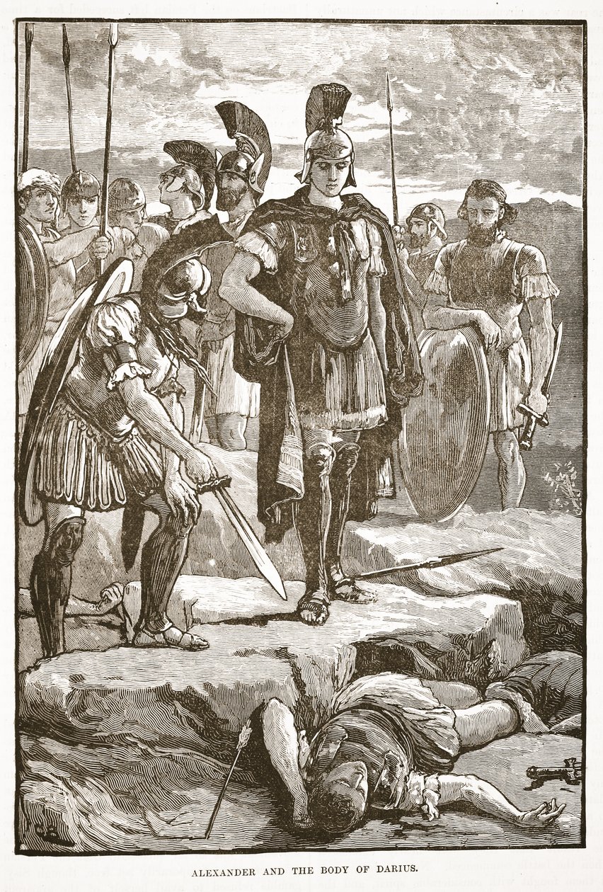 Aleksander i ciało Dariusza autorstwa English School