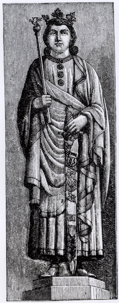 Alfons X (1221-84) „Mądry”, król Kastylii, ilustracja z „Nauki i literatury w średniowieczu i renesansie”, napisana i rytowana przez Paula Lacroix, 1878 autorstwa English School