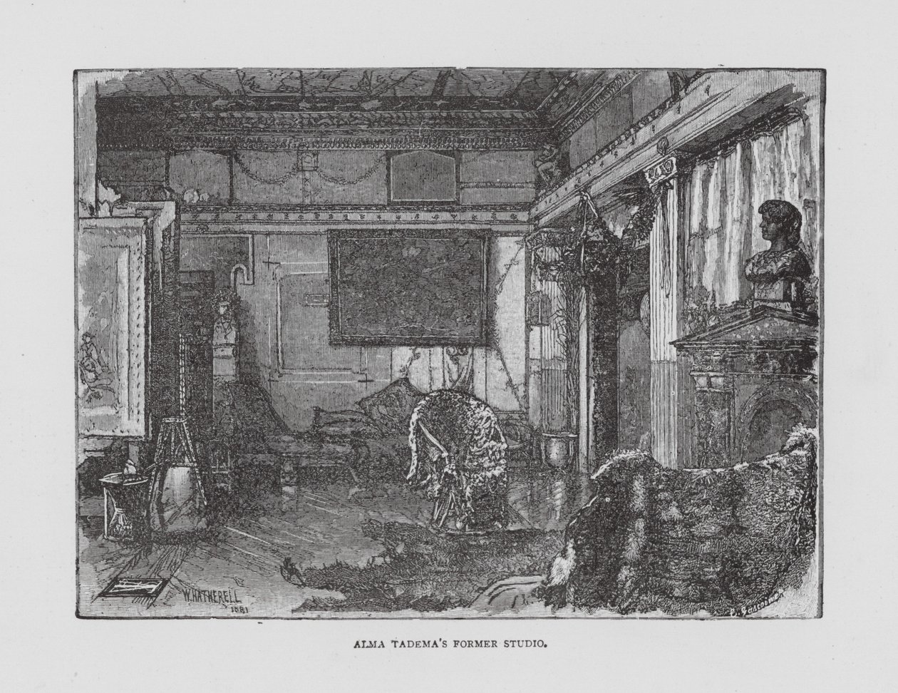 Dawne studio Almy Tadema (litografia) autorstwa English School