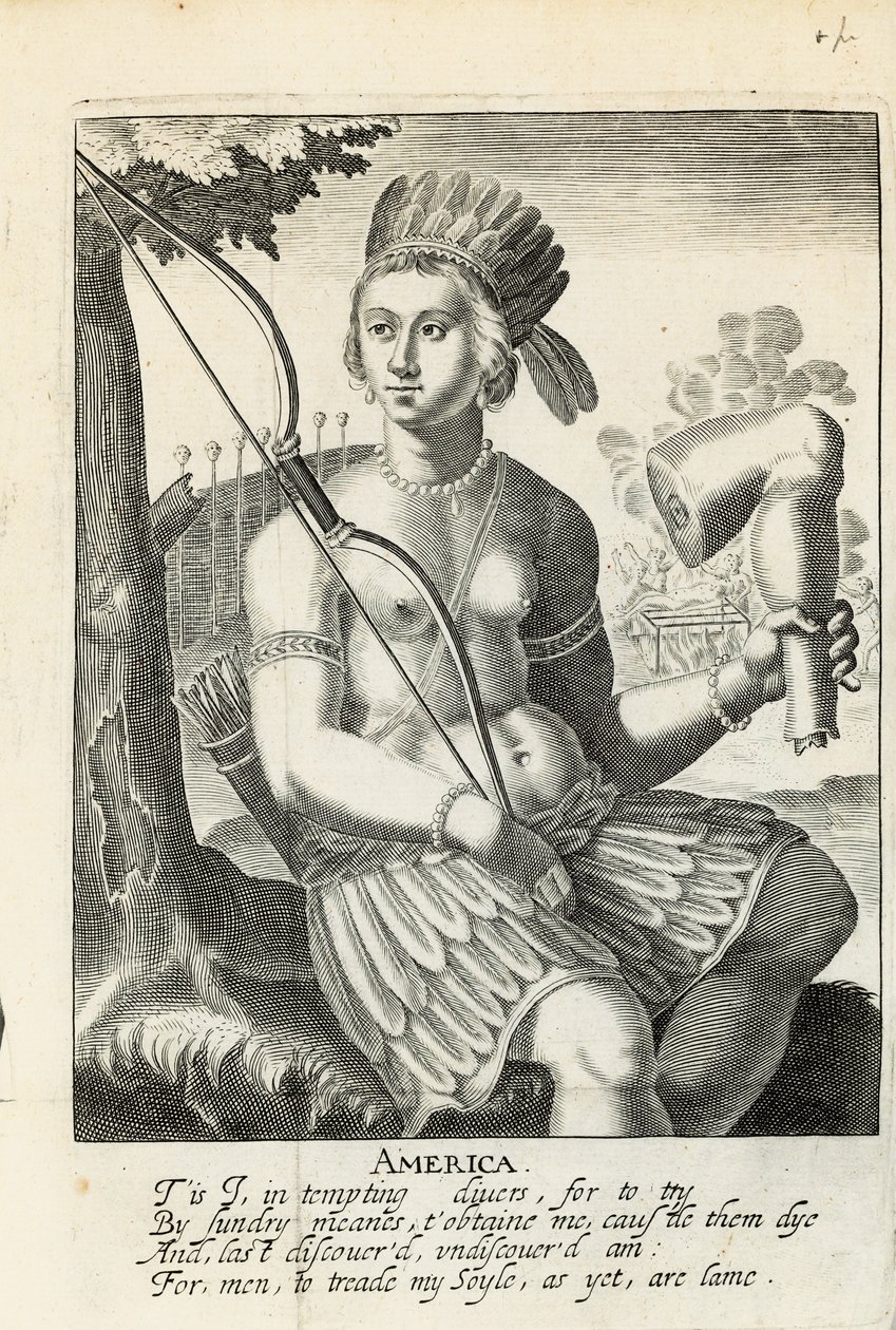 Ameryka namalowana do życia: Prawdziwa historia postępowania Hiszpanów w podbojach Indian — Sir Ferdinando Gorges i inni autorstwa English School