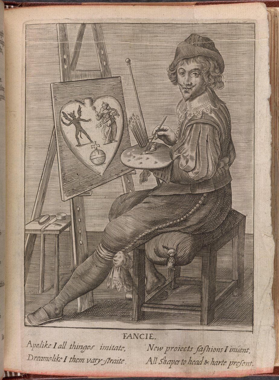 Artysta, ilustracja z „Pracy dla nikogo prócz aniołów i ludzi”, Sir Johna Daviesa autorstwa English School
