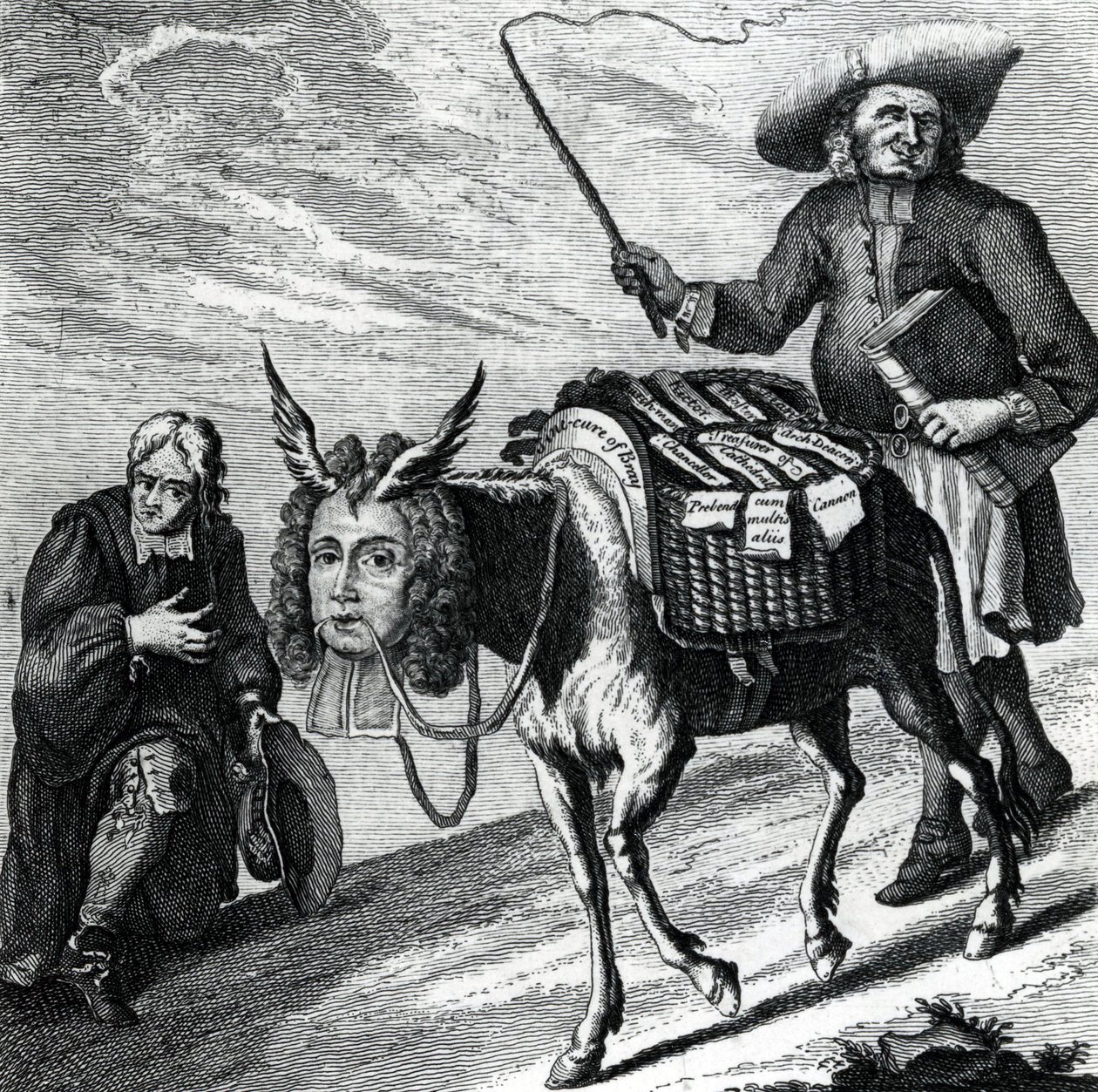 Osioł załadowany preferencjami kościelnymi, 1737 autorstwa English School