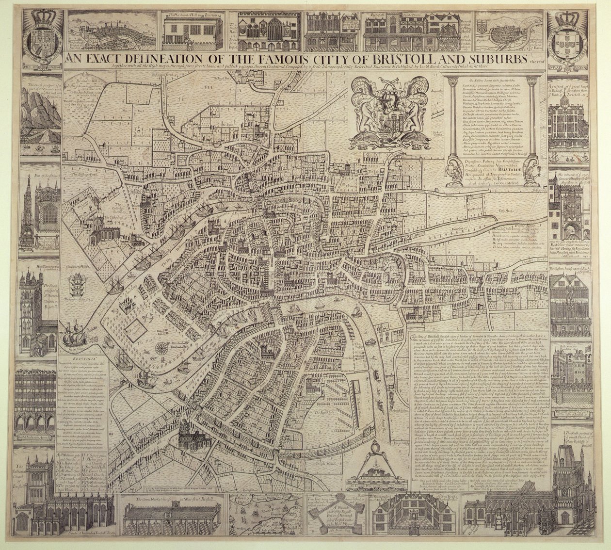 „Dokładny opis słynnego miasta Bristol i przedmieść”, James Millerd, wyd. 1673 autorstwa English School