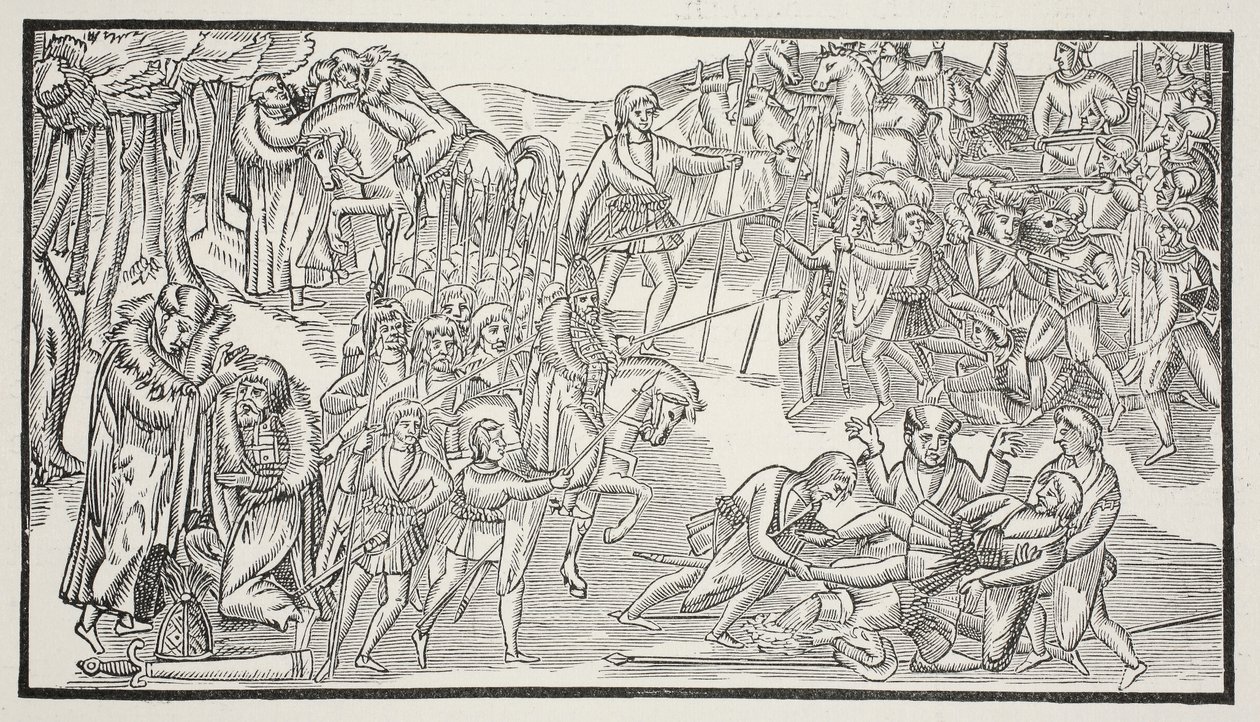 Ostatnia walka irlandzkich wodzów, 1581 (zdjęcie w sepii) autorstwa English School