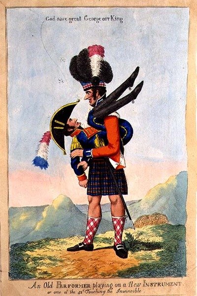 „Stary wykonawca grający na nowym instrumencie”, opublikowany 22 września 1803 (kolor lito) autorstwa English School