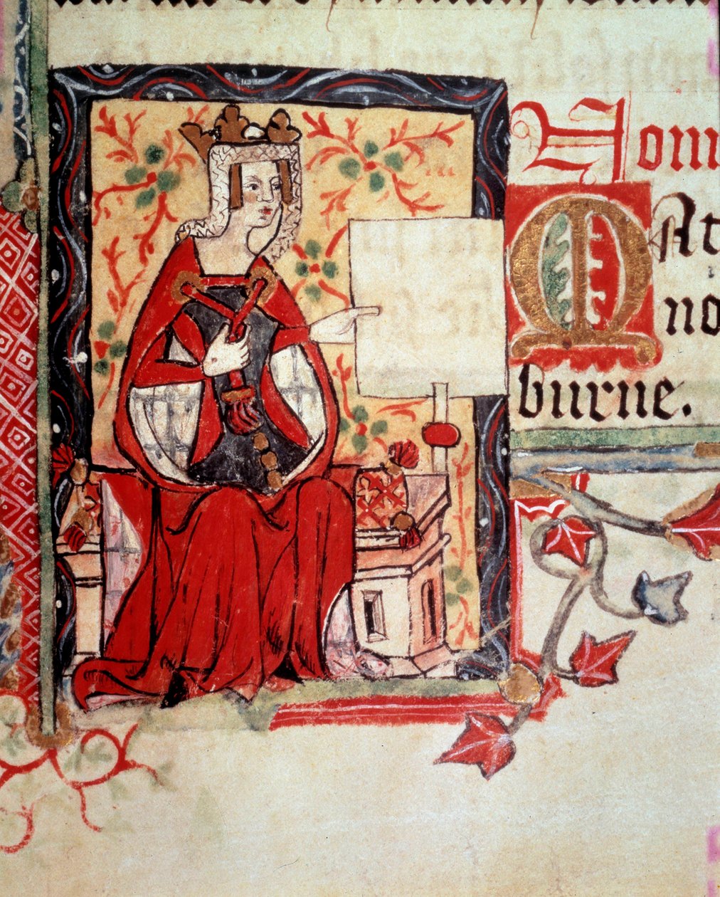 Iluminacja przedstawiająca Mathilde the Emperesse (ok. 1102-1167), znaną również jako Maud i Mathilde of England, żonę Henryka V ze Świętego Cesarstwa, pochodzi z książki "Histoire d