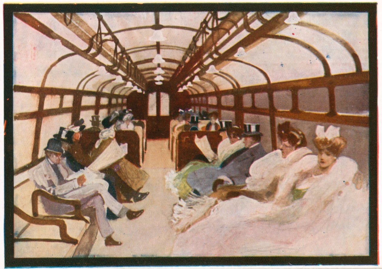 Wagon metra (kolorowa litografia) autorstwa English School