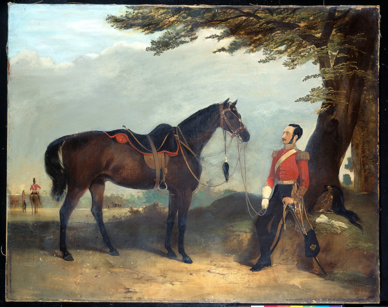 Niezidentyfikowany oficer 3. Pułku Gwardii Dragonów, ok. 1850 autorstwa English School