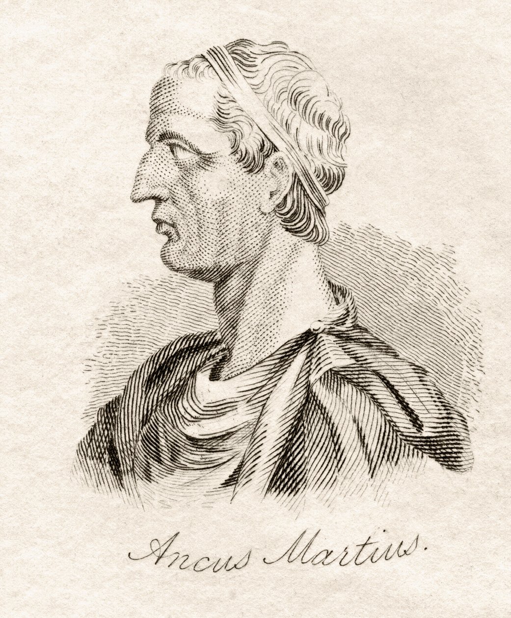 Ancus Marcius, ze „Słownika historycznego Krabba”, opublikowanego w 1825 r. autorstwa English School