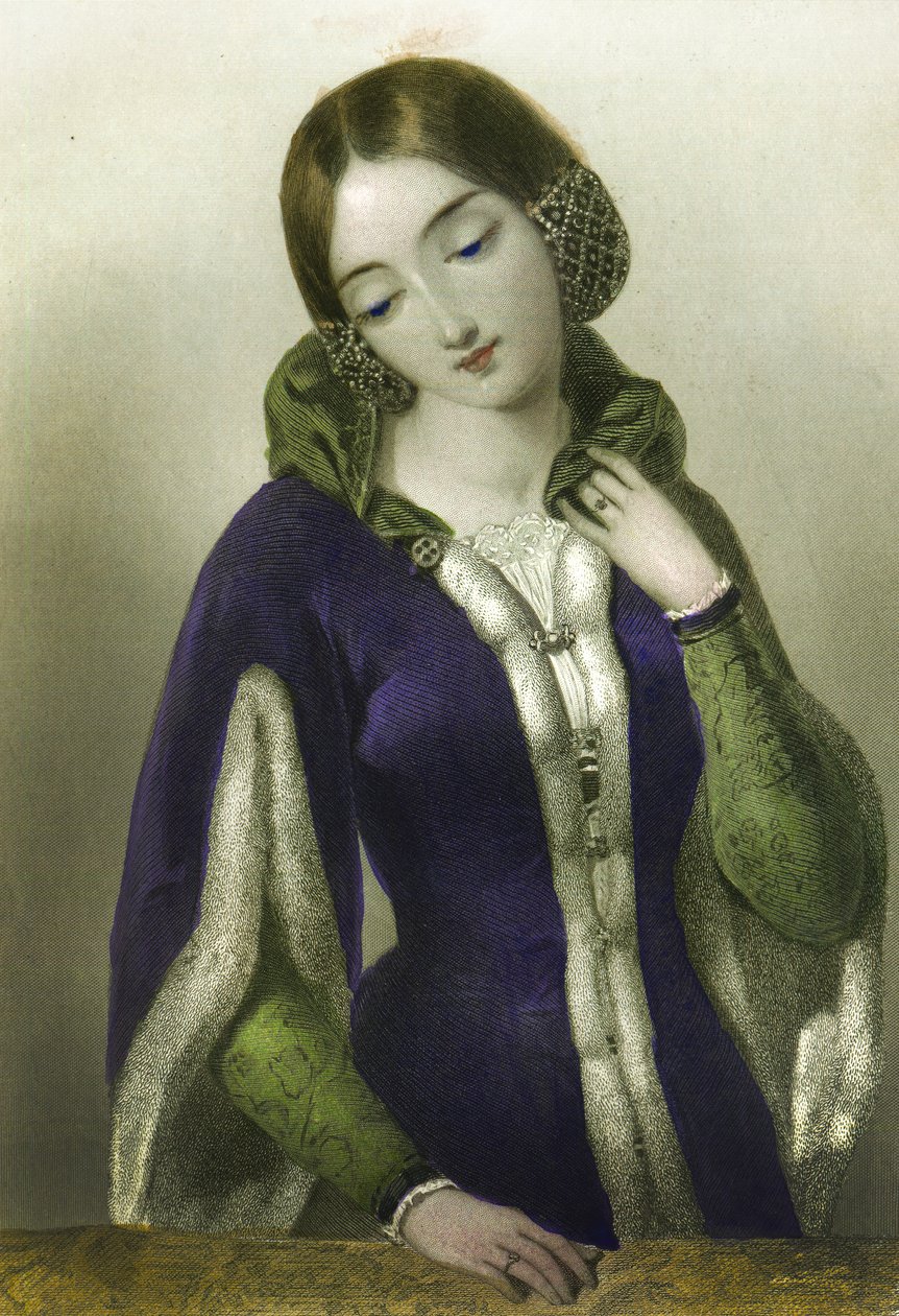 Anna Czeska, królowa Ryszarda II, druk Henry G. Bohn, 1856 autorstwa English School