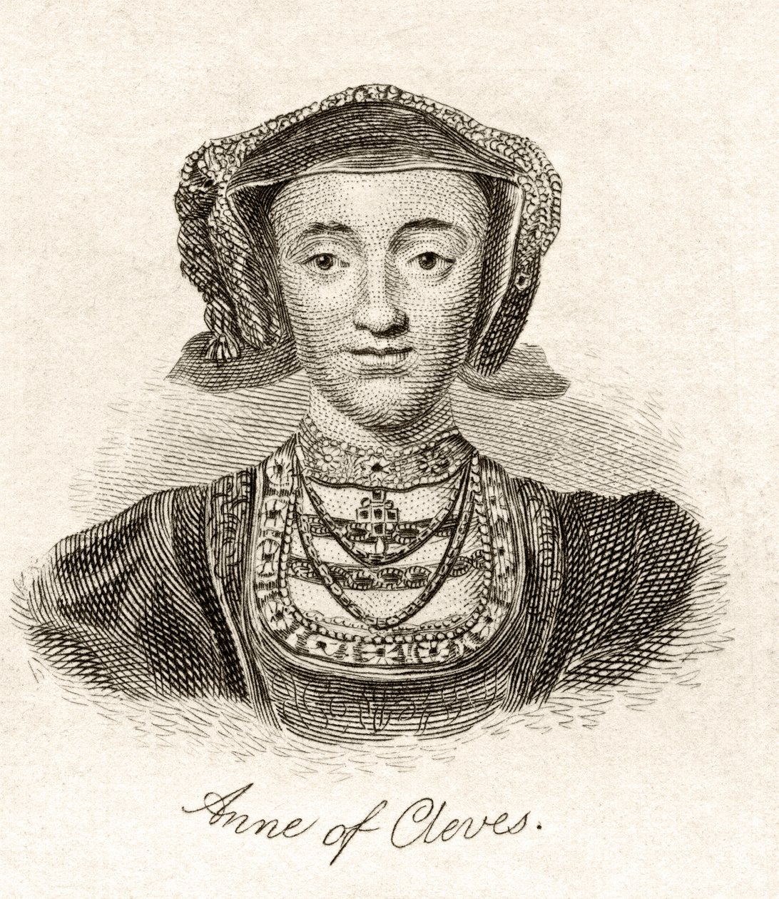 Anna z Kleve, ze „Słownika historycznego Krabba”, opublikowana w 1825 r. autorstwa English School