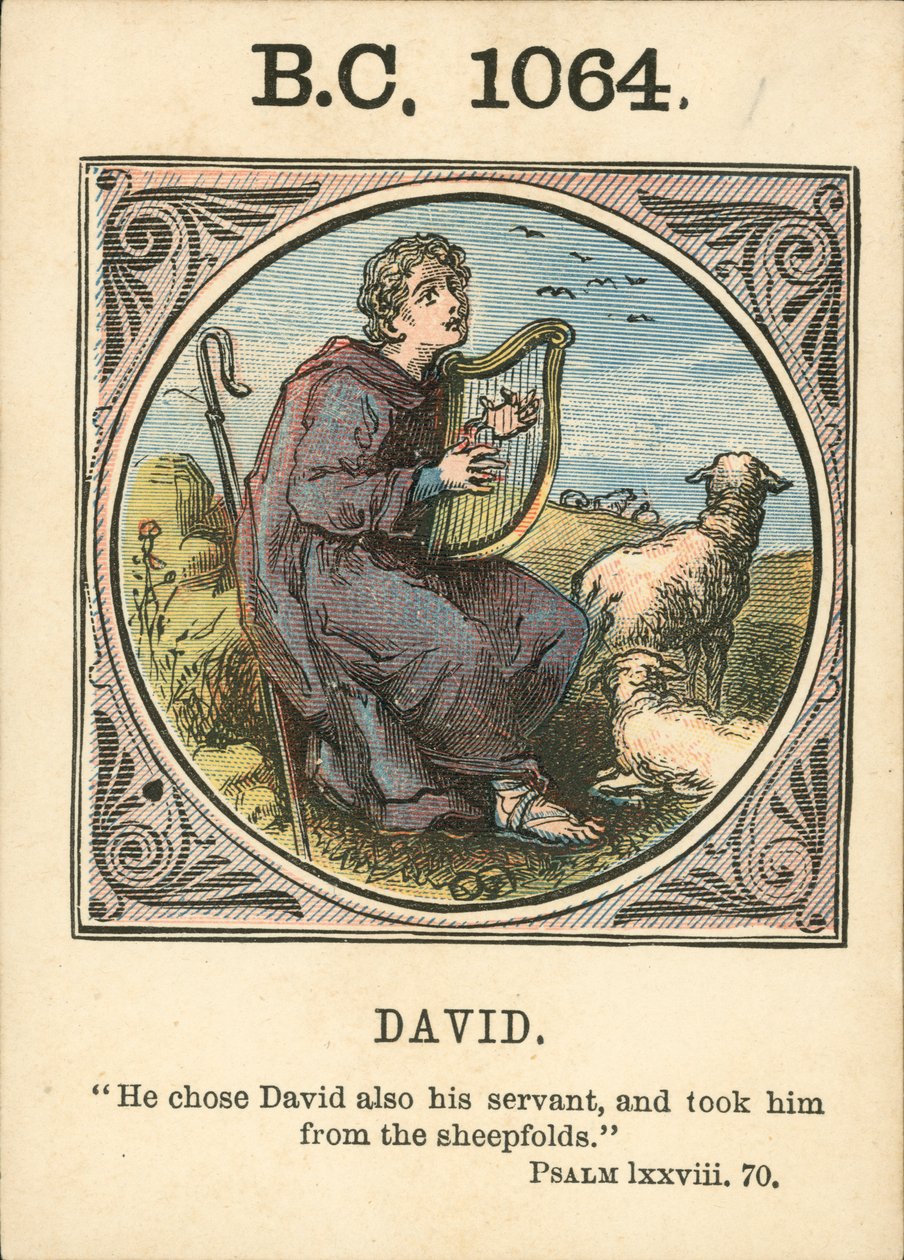 Anno Mundi: BC 1064, David (kolorowa litografia) autorstwa English School
