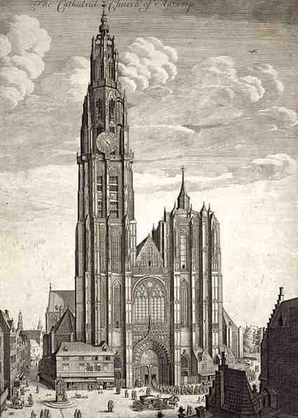 Katedra w Antwerpii (rycina) autorstwa English School