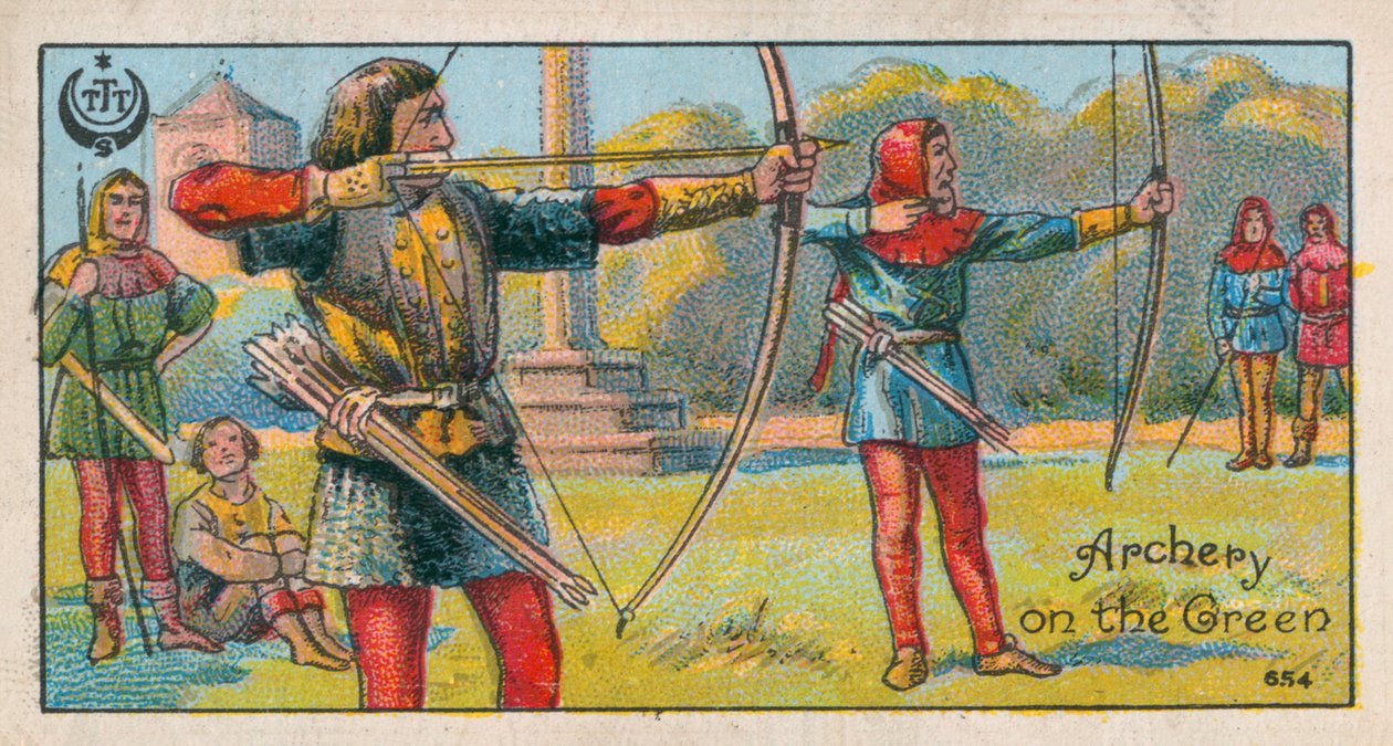 Archery on the Green (chromolitho) autorstwa English School