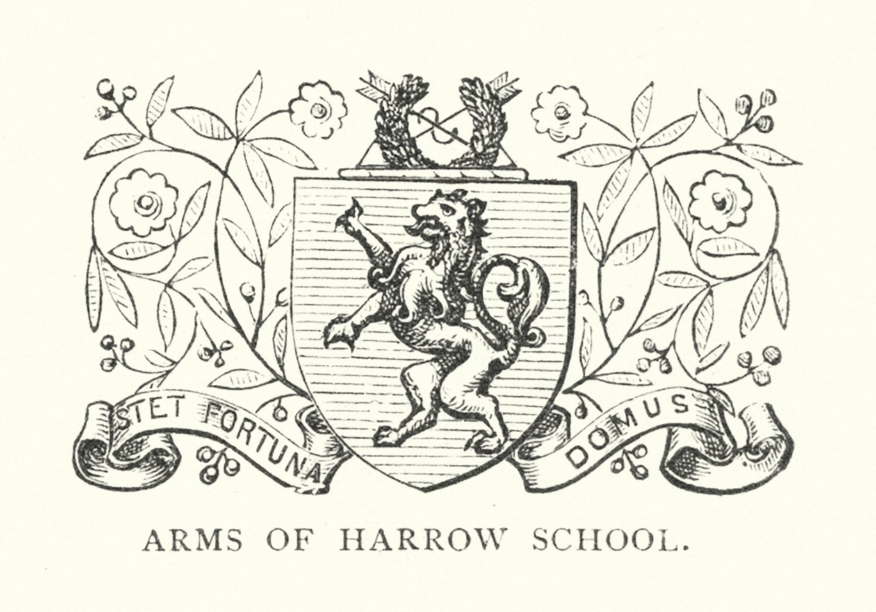 Broń szkoły Harrow (grawerunek) autorstwa English School