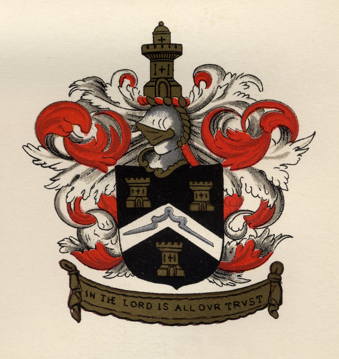 Arms of the Free Masons of the Gateshead Chapter, 1671, z Historii masonerii, tom II, wydanej przez Thomasa C. Jacka, Londyn, 1883 autorstwa English School