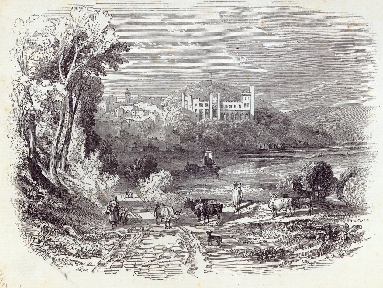 Zamek i miasto Arundel, z „The Illustrated London News”, 20 września 1845 (rycina) autorstwa English School