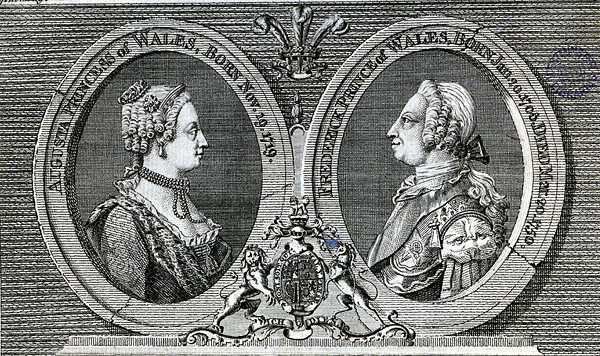 Augusta, księżna Walii (1719-72) i Fryderyk Ludwik, książę Walii (1707-51), pomnik z Gentleman