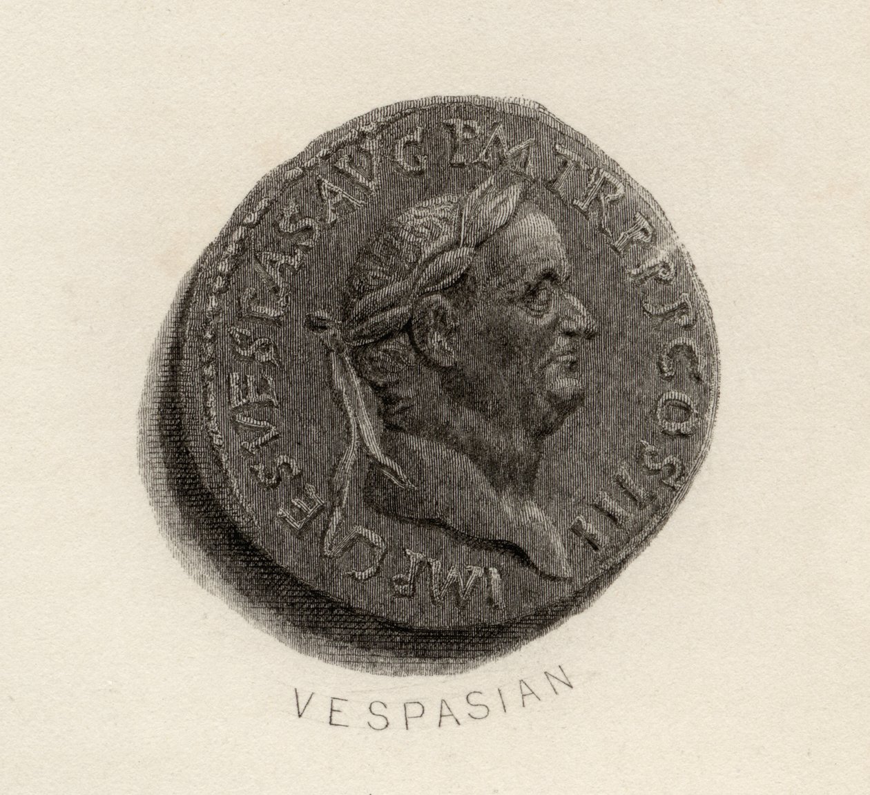 Moneta Aureus, z epoki Wespazjana, Tytus Flavius Vespasianus autorstwa English School