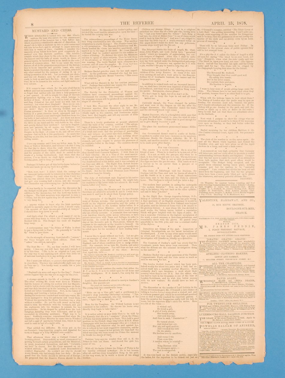 Tylna strona Sędziego, nr 35. 15 kwietnia 1878 autorstwa English School