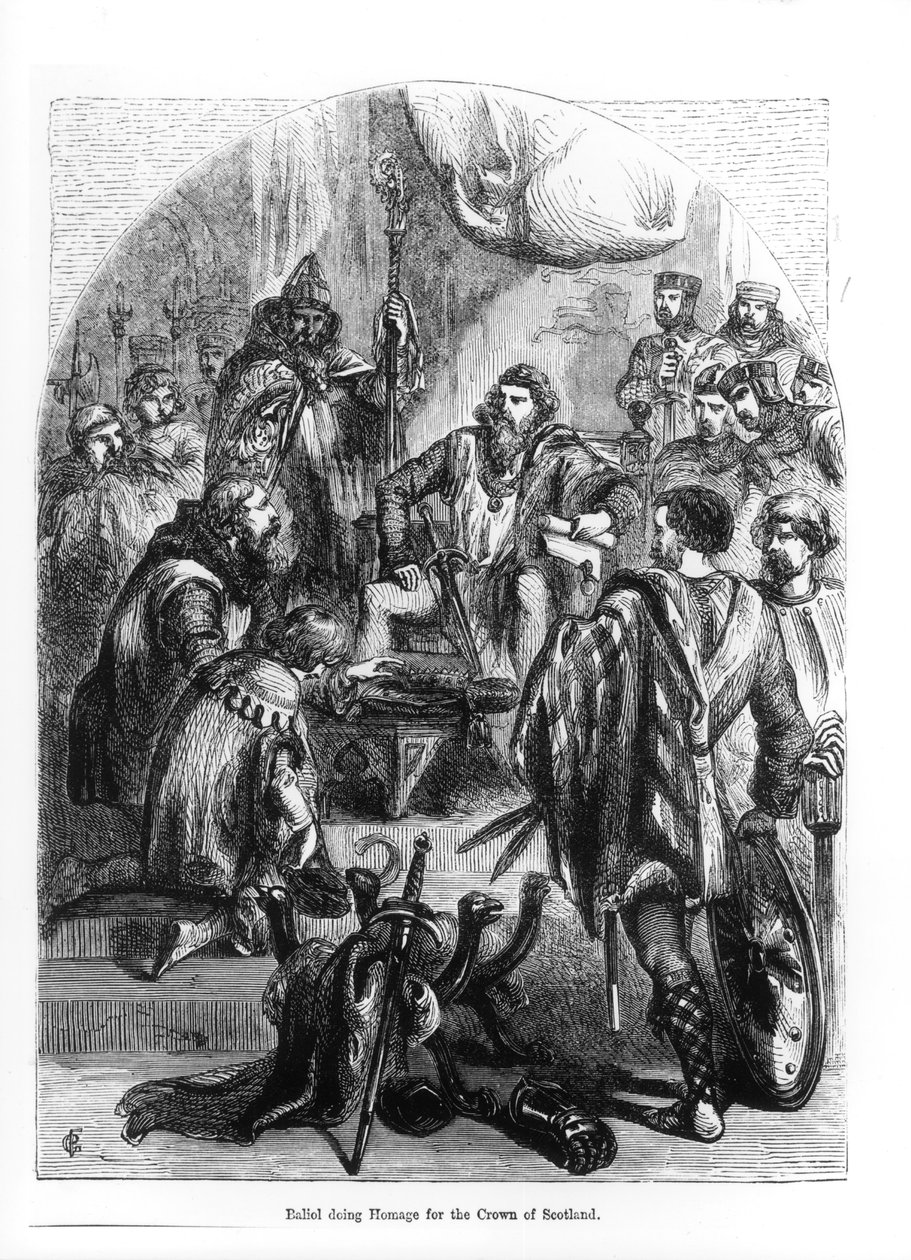 Baliol (1249-1315) Składanie hołdu dla Korony Szkocji autorstwa English School